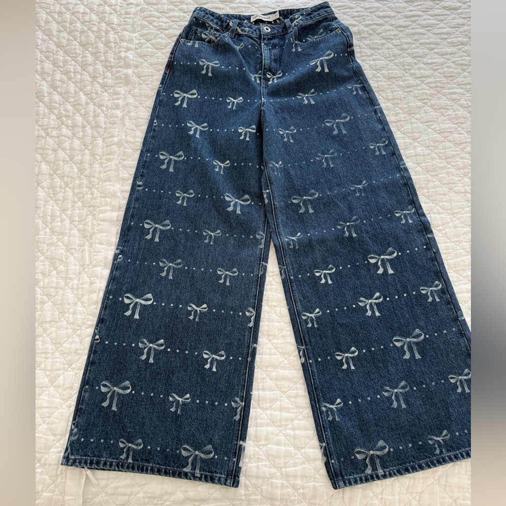 🌟 Self-Portrait Bow Jeans – Blue – Size 30 – NWT 🌟 - Picture 4 of 9